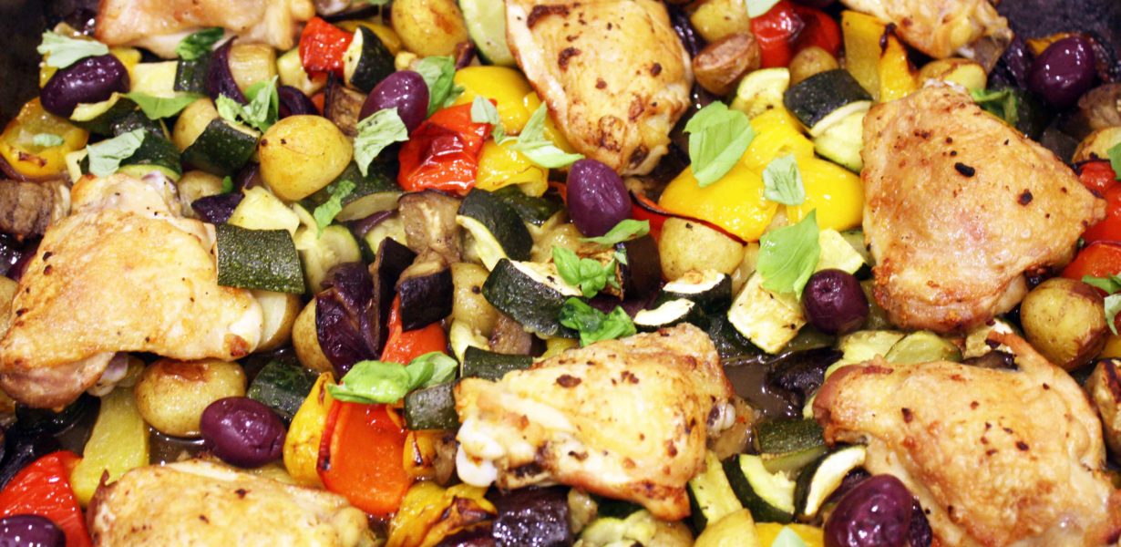 A Basic Cook - Mediterranean Chicken Tray Bake